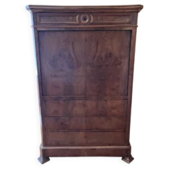 Secrétaire ancien en noyer flammé, époque Louis-Philippe