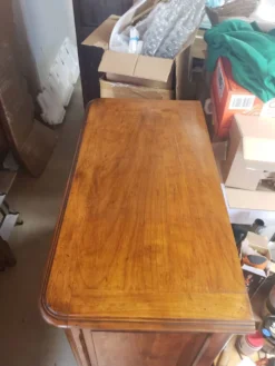 Secrétaire ancien scriban vintage en bois de noyer style Louis XV