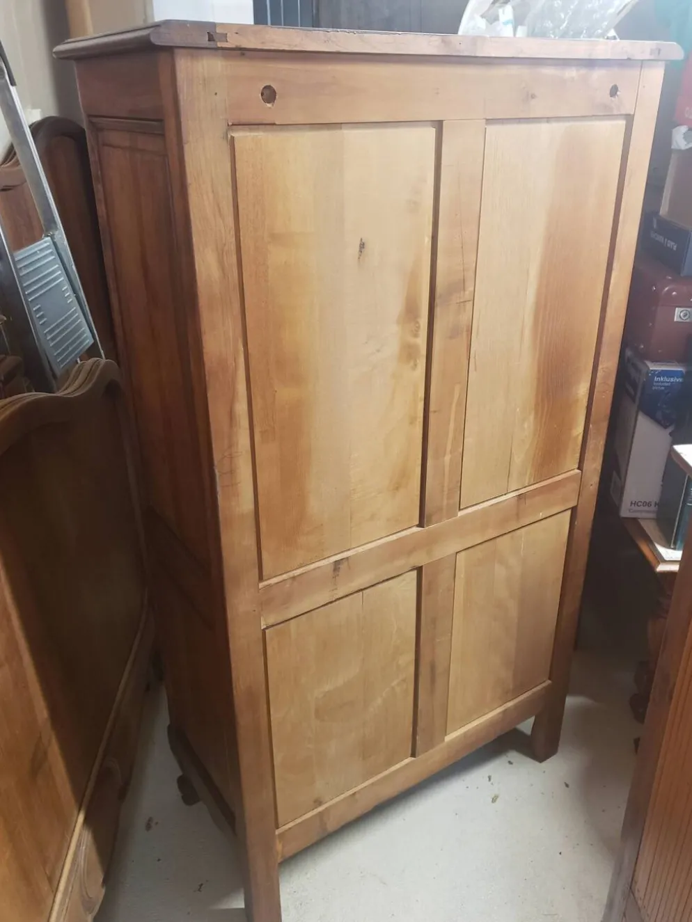Secrétaire ancien scriban vintage en bois de noyer style Louis XV
