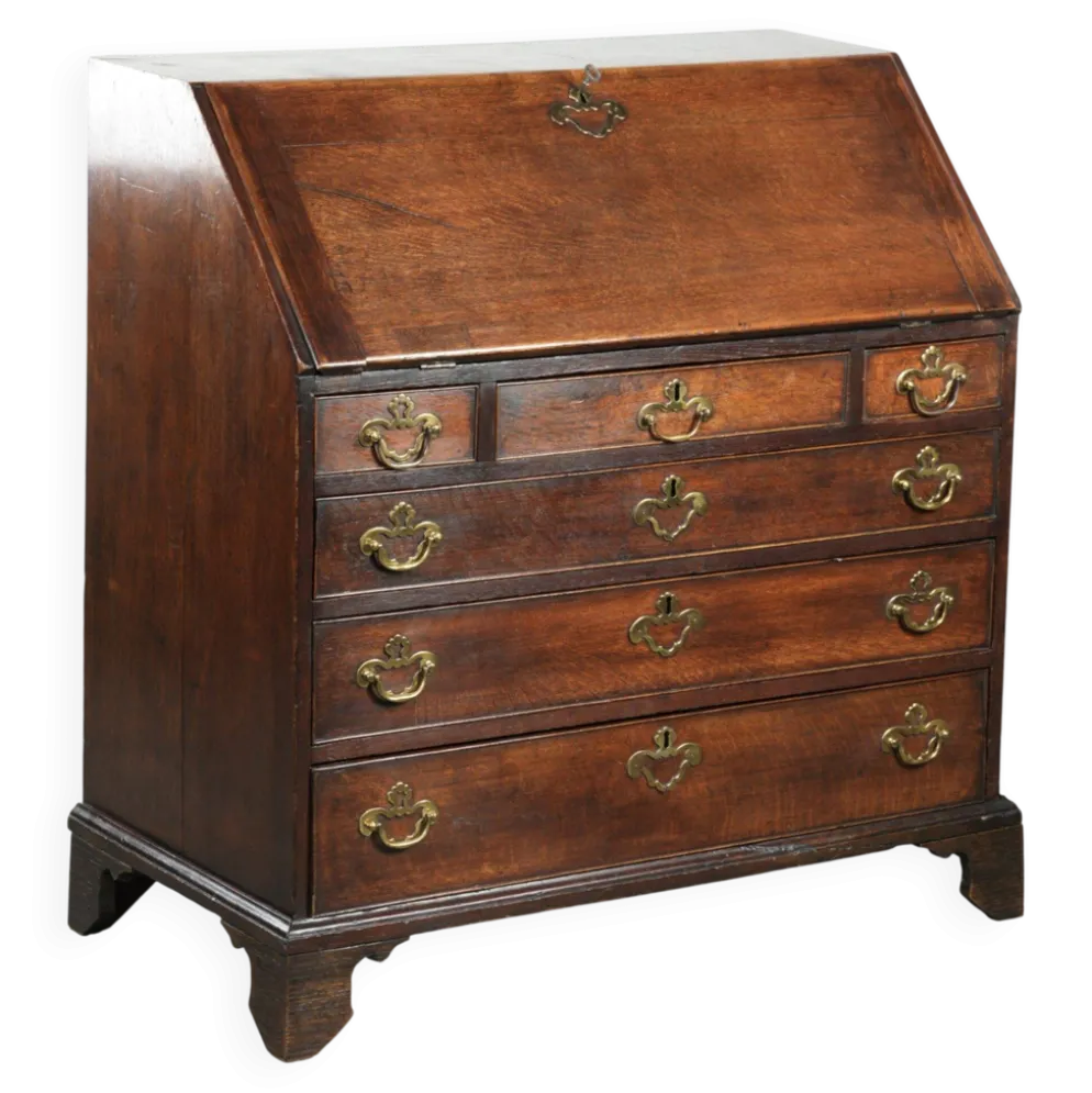 Secrétaire anglais antique du XVIIIe siècle en chêne.