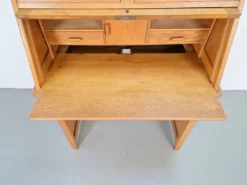 Secrétaire Art Déco Arts & Crafts en chêne naturel, années 1930