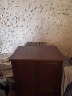 Secrétaire Art Déco en acajou – meuble de bureau ancien transformable
