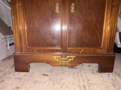 Secrétaire Art Déco en acajou – meuble de bureau ancien transformable