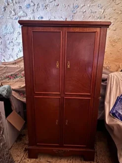 Secrétaire Art Déco en acajou – meuble de bureau ancien transformable