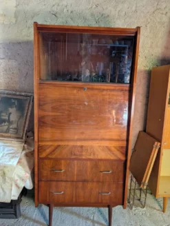Secrétaire bibliothèque bureau d'appoint année 60 style scandinave