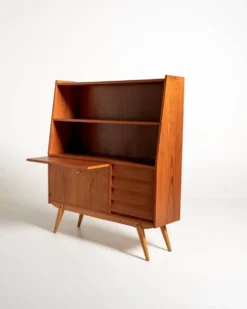 Secrétaire-bibliothèque en teck par Möbelfabrik Rottne, Suède, années 1950/60