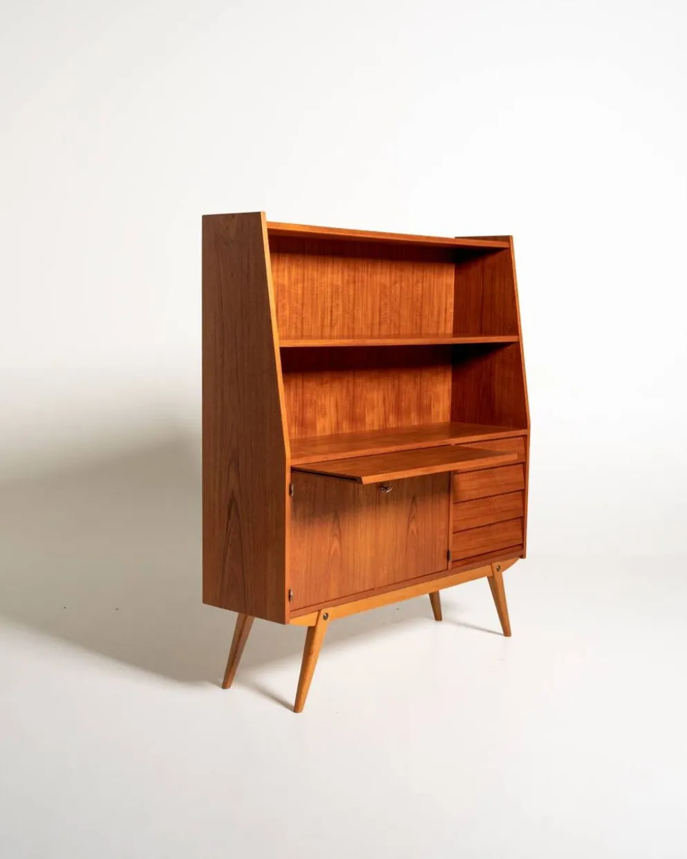 Secrétaire-bibliothèque en teck par Möbelfabrik Rottne, Suède, années 1950/60
