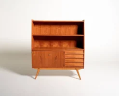 Secrétaire-bibliothèque en teck par Möbelfabrik Rottne, Suède, années 1950/60