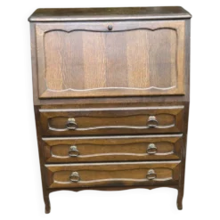 Secrétaire bureau à abattant en bois massif style Louis XV