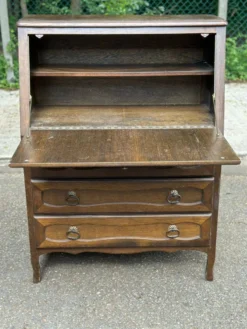 Secrétaire bureau à abattant en bois massif style Louis XV