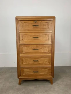 Secrétaire, bureau, commode en chêne, années 50