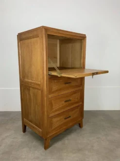 Secrétaire, bureau, commode en chêne, années 50