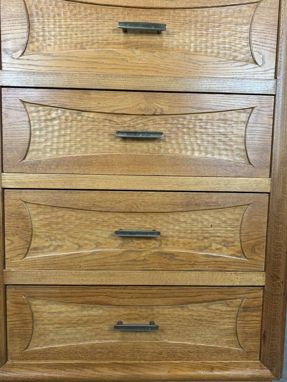 Secrétaire, bureau, commode en chêne, années 50