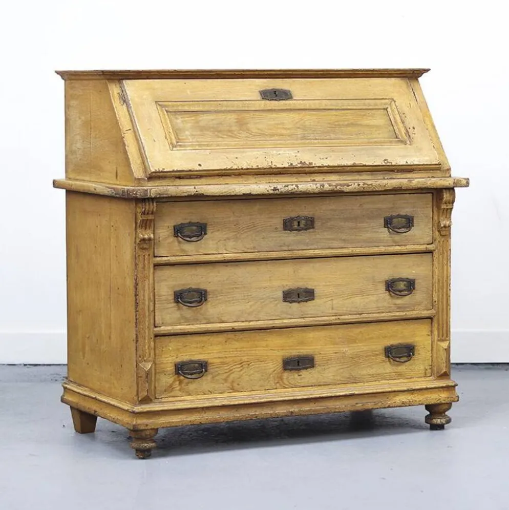 Secrétaire / Commode Peinte de Style Ferme Rustique