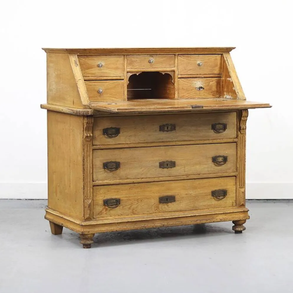 Secrétaire / Commode Peinte de Style Ferme Rustique