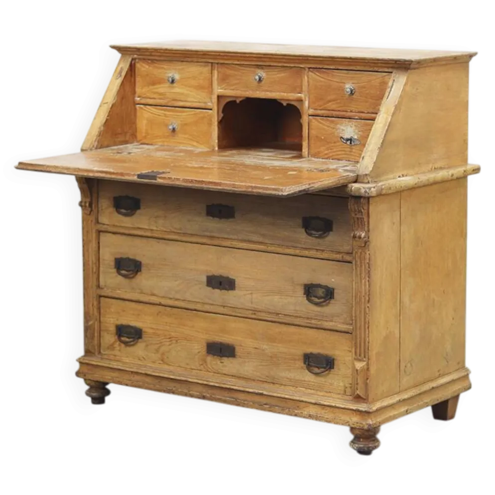 Secrétaire / Commode Peinte de Style Ferme Rustique