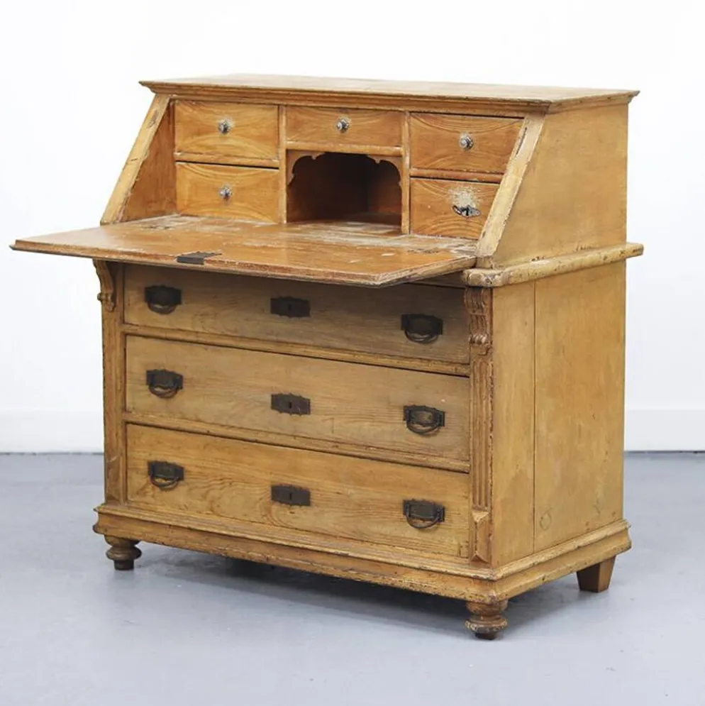 Secrétaire / Commode Peinte de Style Ferme Rustique