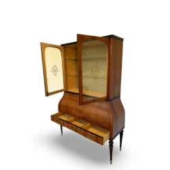 Secrétaire crédence en marqueterie de style Louis XV italien du milieu du siècle, 1960