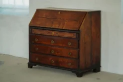 Secrétaire danois ancien en chêne, avec intérieur en marqueterie, début du XIXe siècle