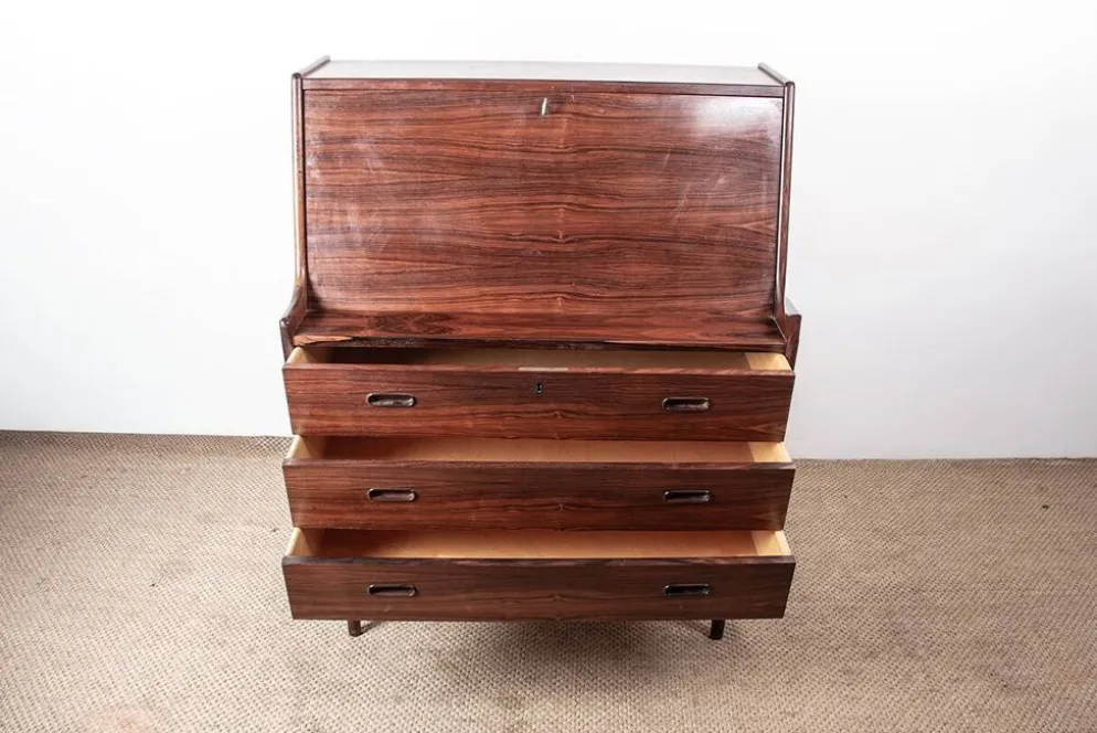 Secrétaire danois en palissandre modèle 37 par Arne Wahl Iversen 1960