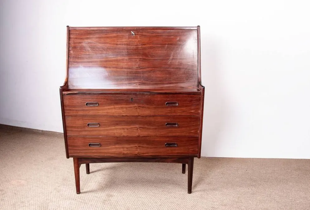 Secrétaire danois en palissandre modèle 37 par Arne Wahl Iversen 1960