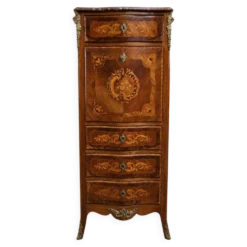 Secrétaire de Dame marqueté de style Louis XV – Décor floral –