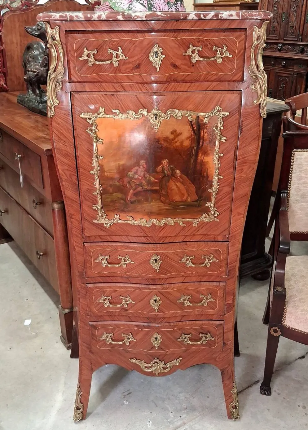 Secrétaire de Dame style Louis XV Transition
