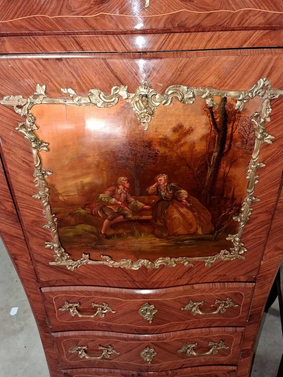 Secrétaire de Dame style Louis XV Transition