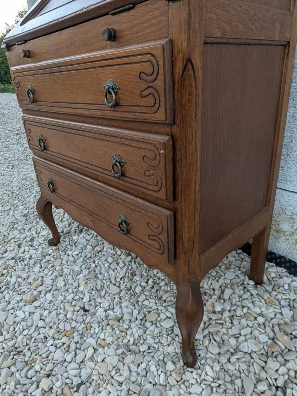 Secrétaire dos d'âne bureau chêne