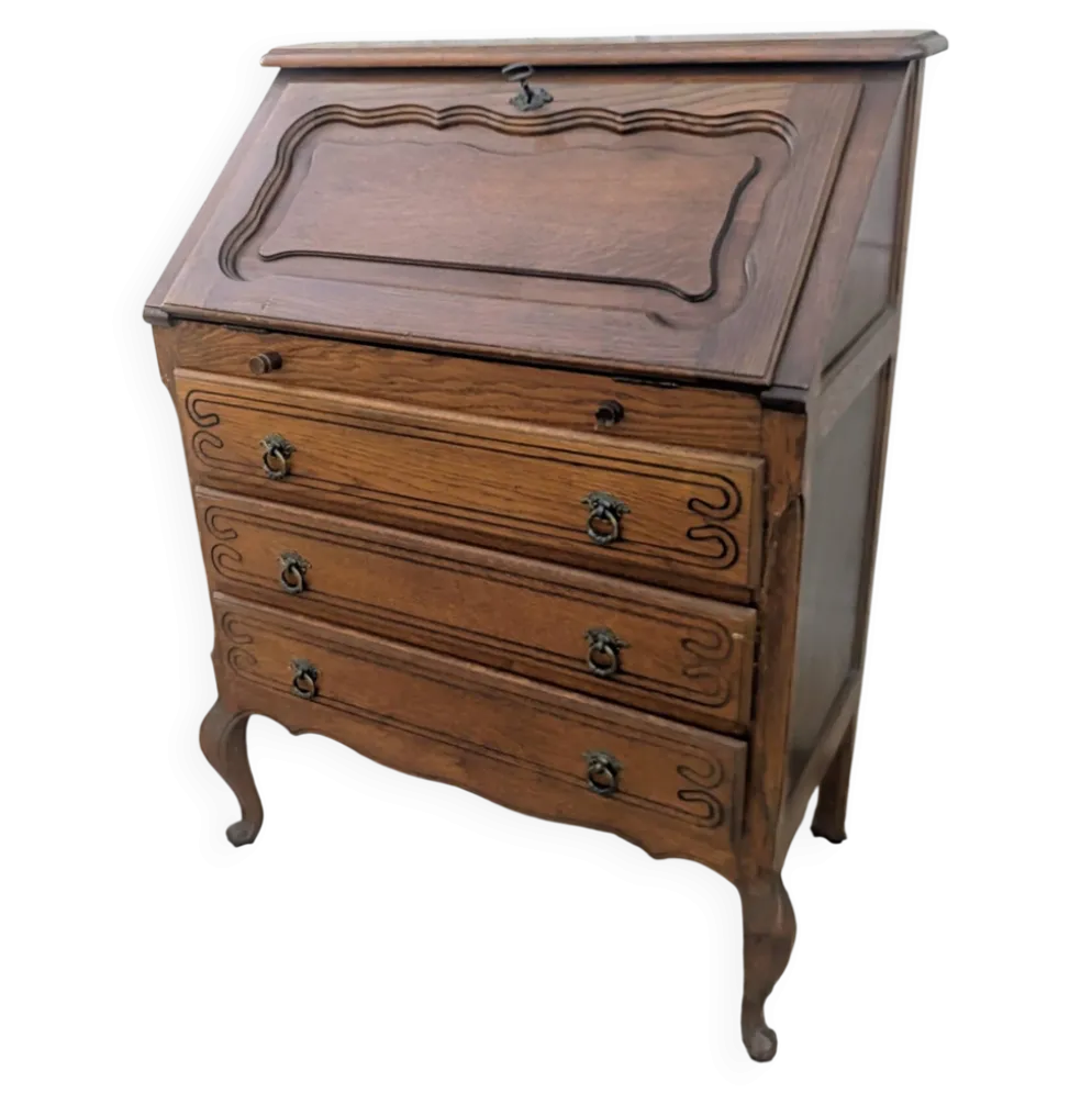 Secrétaire dos d'âne bureau chêne