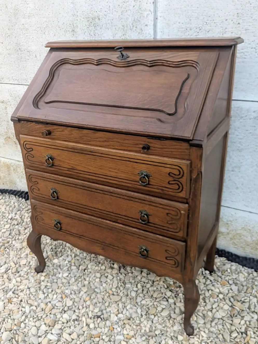 Secrétaire dos d'âne bureau chêne