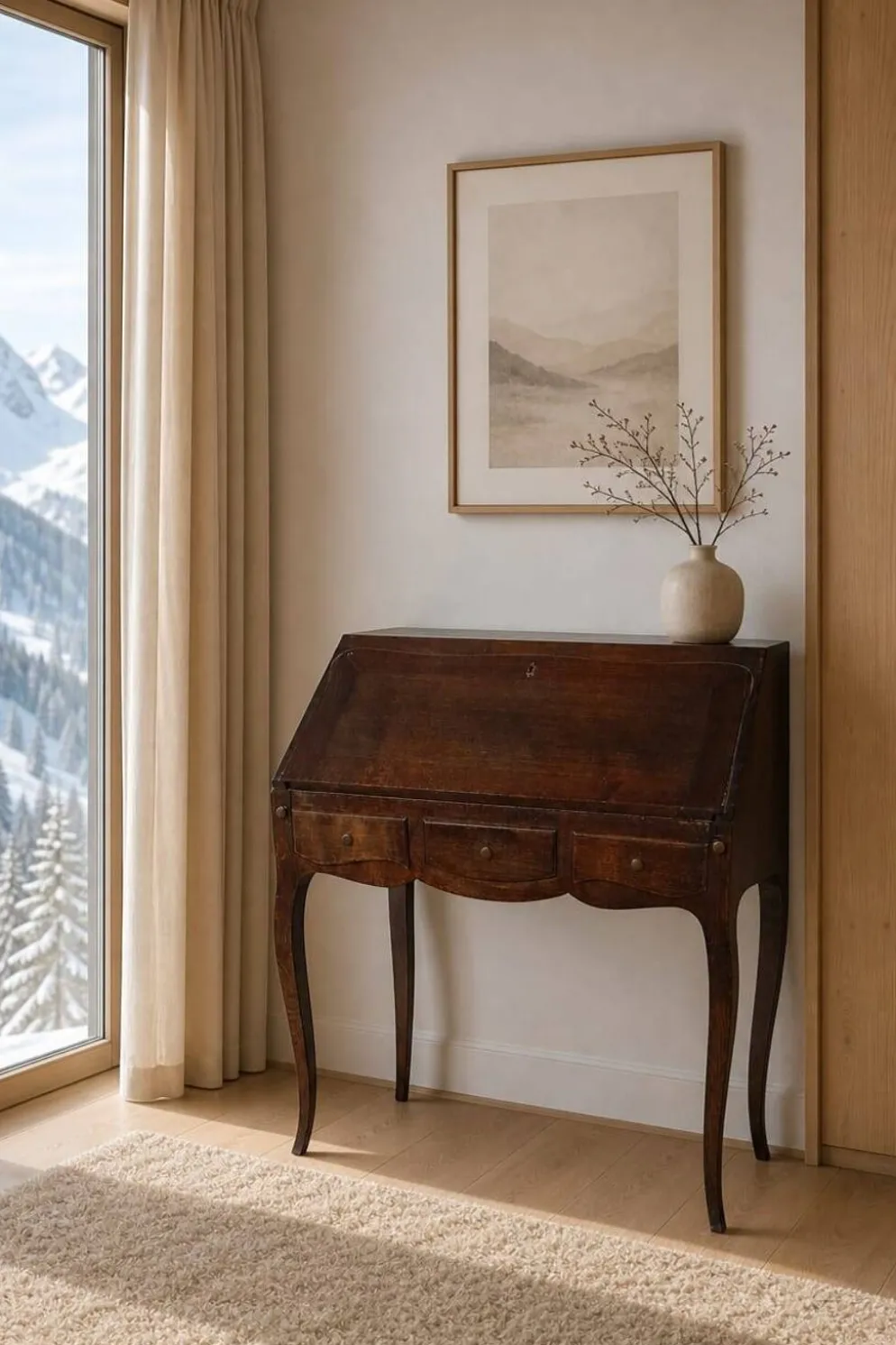 Secrétaire dos d'âne ou bureau de pente style Louis XV