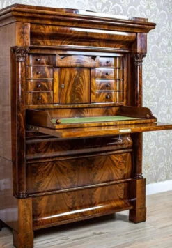 Secrétaire en acajou Biedermeier antique, 1850
