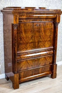 Secrétaire en acajou Biedermeier antique, 1850