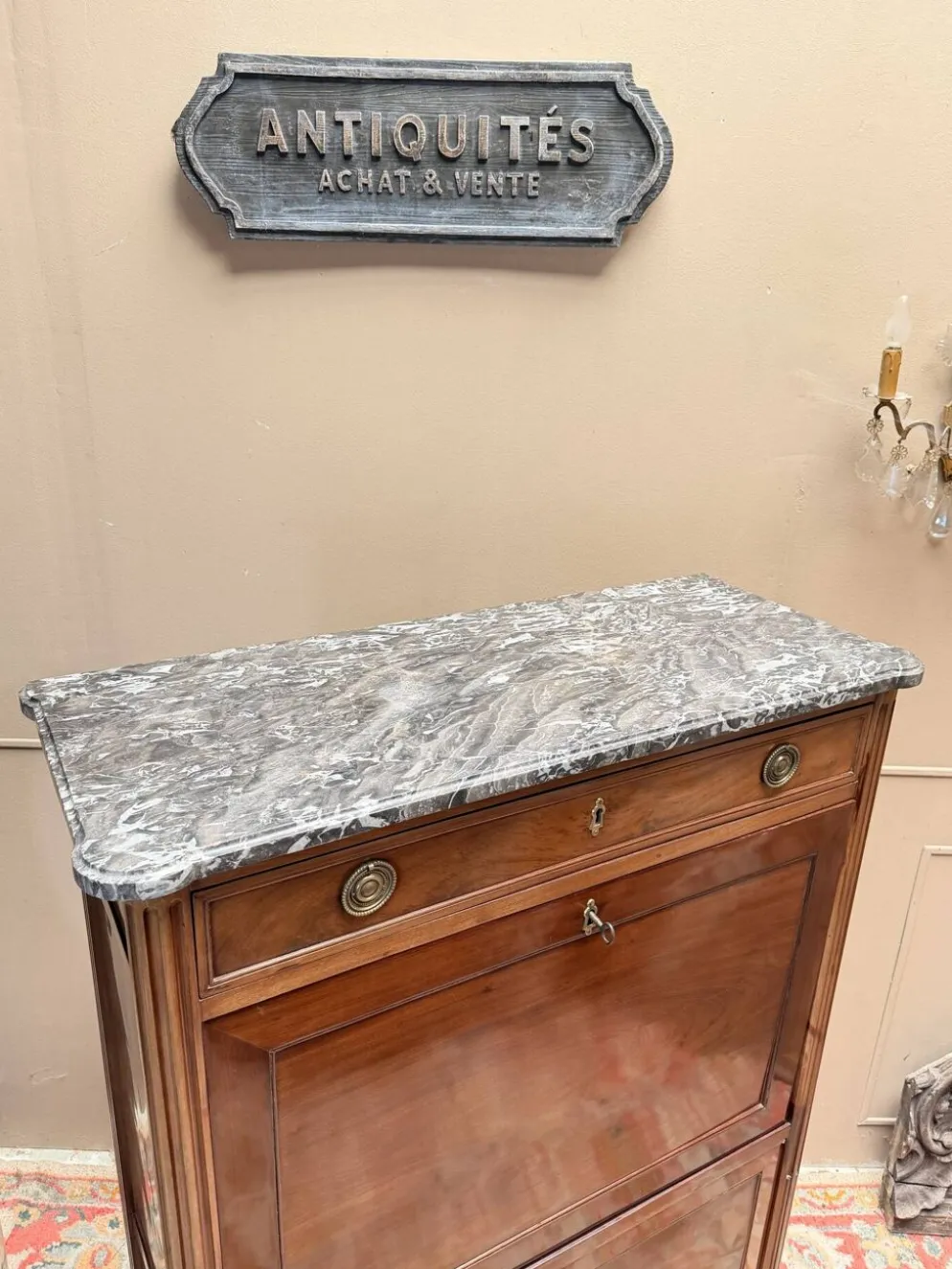 SECRÉTAIRE EN ACAJOU D’ÉPOQUE LOUIS XVI XVIII EME SIÈCLE
