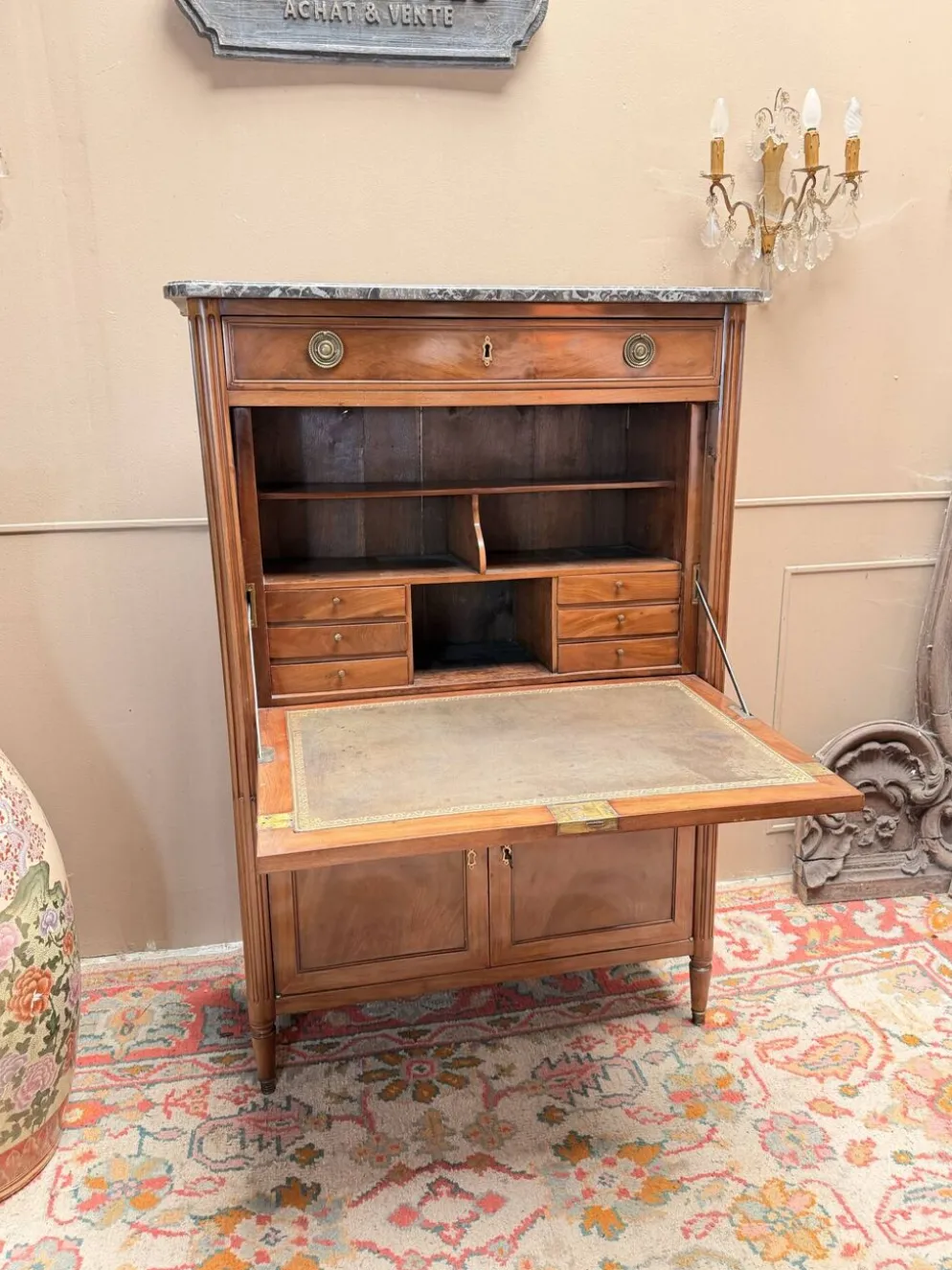SECRÉTAIRE EN ACAJOU D’ÉPOQUE LOUIS XVI XVIII EME SIÈCLE