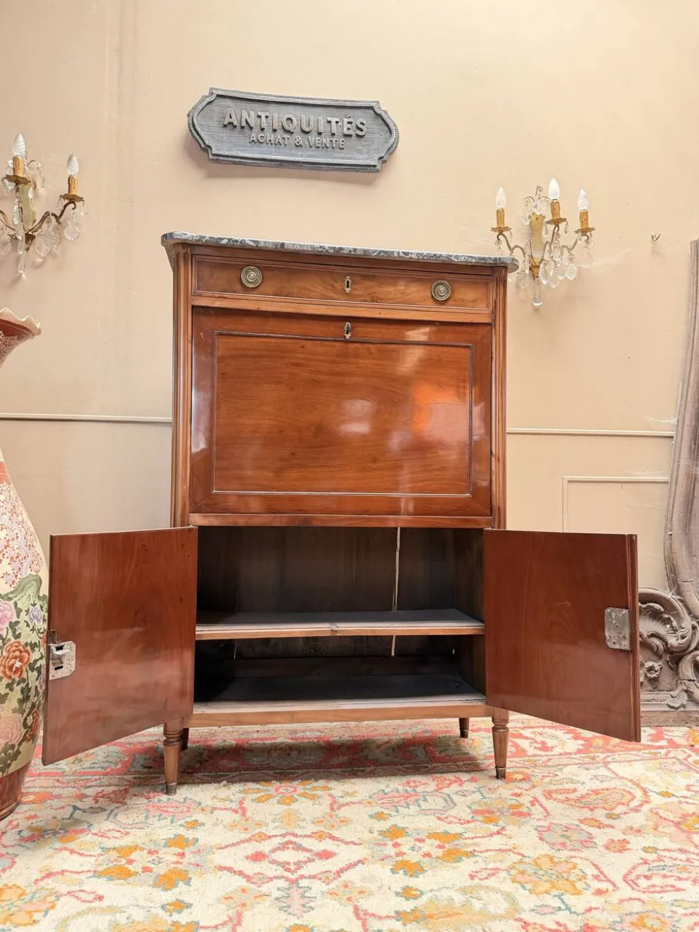 SECRÉTAIRE EN ACAJOU D’ÉPOQUE LOUIS XVI XVIII EME SIÈCLE
