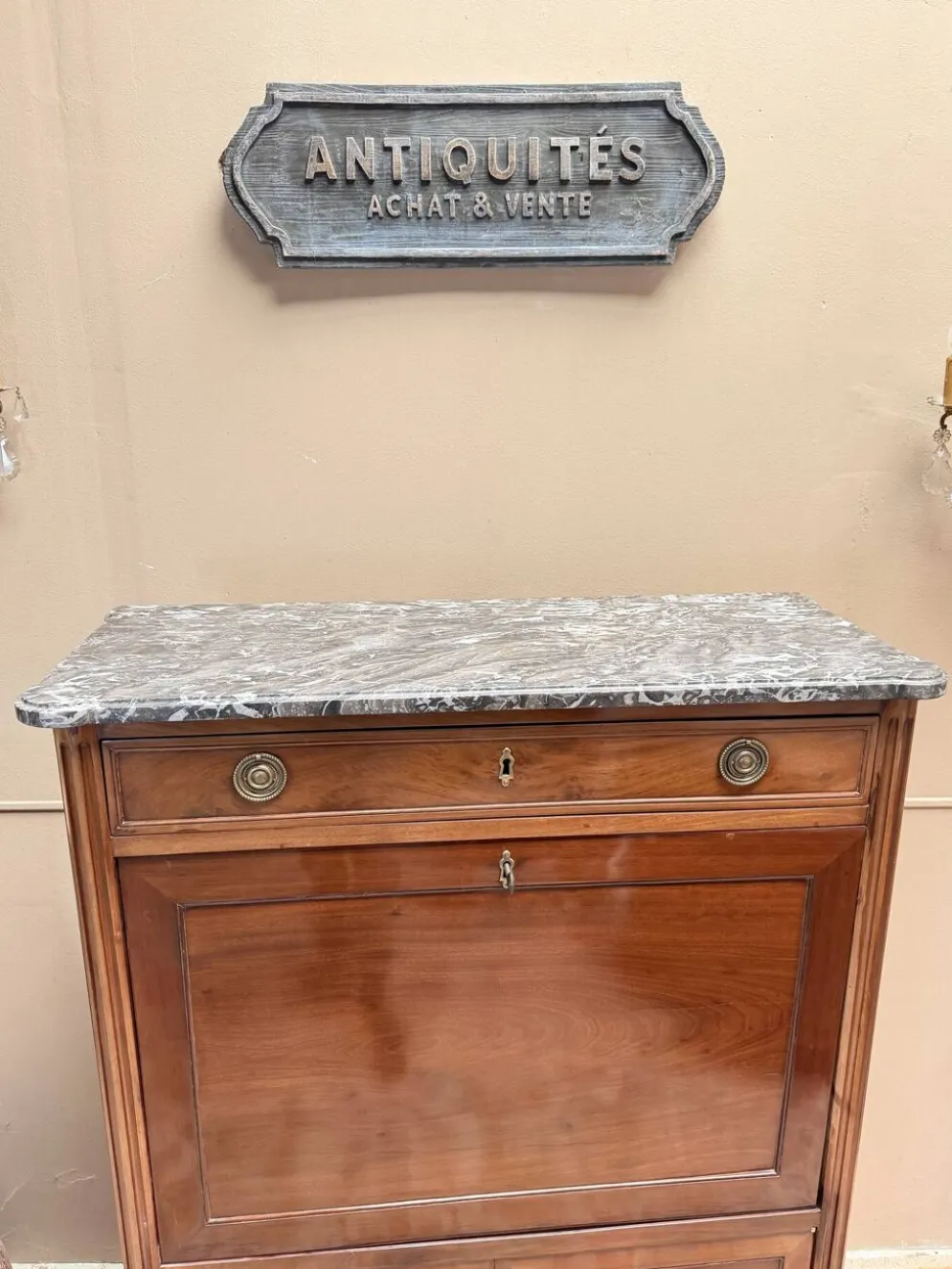 SECRÉTAIRE EN ACAJOU D’ÉPOQUE LOUIS XVI XVIII EME SIÈCLE