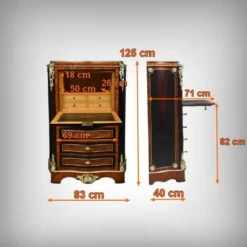 Secrétaire en marqueterie de bois précieux, époque Napoléon III – Milieu XIXe