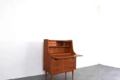 Secrétaire en teck danois du milieu du siècle par Gunnar Nielsen pour Tibergaard, années 1960.
