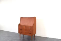 Secrétaire en teck danois du milieu du siècle par Gunnar Nielsen pour Tibergaard, années 1960.