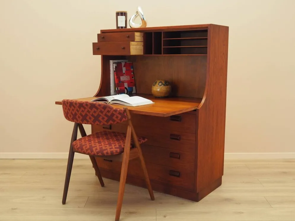 Secrétaire en teck, design danois, années 1960, designer : Børge Mogensen