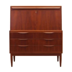 Secrétaire en teck, design danois, années 1960, designer : Erling Torvits, fabrication