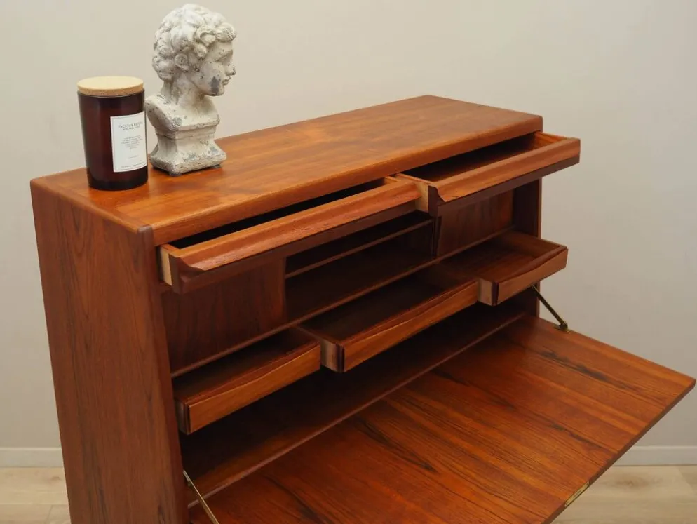 Secrétaire en teck, design danois, années 1960, designer : Erling Torvits, fabrication