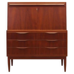 Secrétaire en teck, design danois, années 1960, designer : Erling Torvits, fabrication