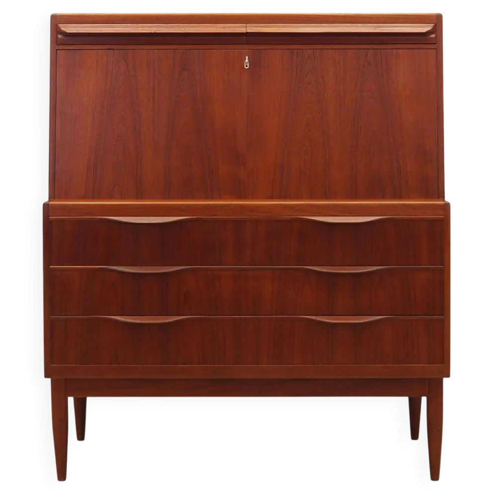 Secrétaire en teck, design danois, années 1960, designer : Erling Torvits, fabrication