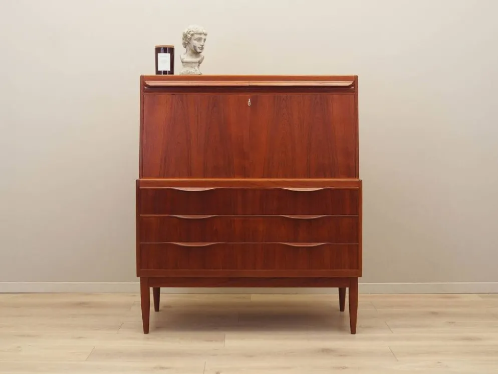 Secrétaire en teck, design danois, années 1960, designer : Erling Torvits, fabrication