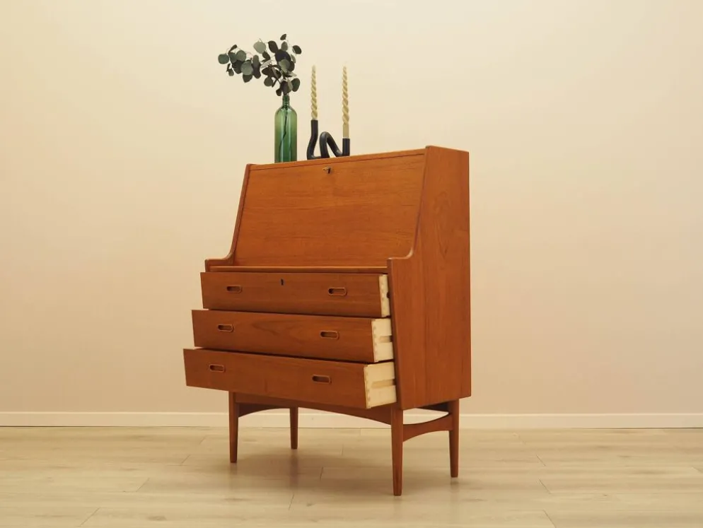 Secrétaire en teck, design danois, années 1960, designer : Arne Wahl Iversen, fabricant