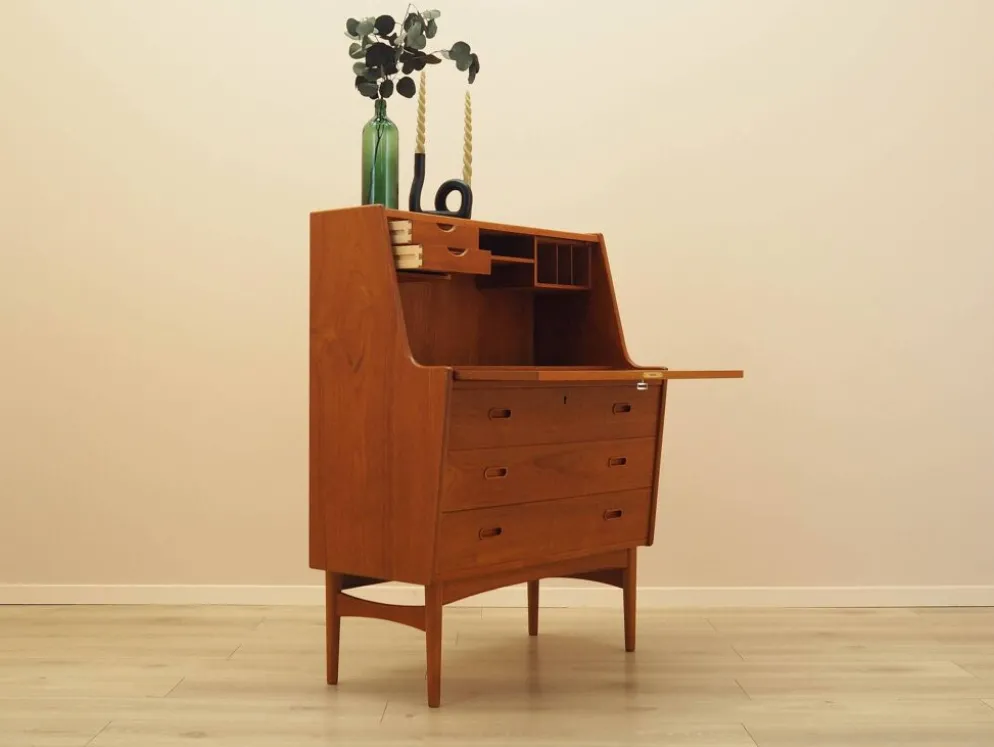 Secrétaire en teck, design danois, années 1960, designer : Arne Wahl Iversen, fabricant
