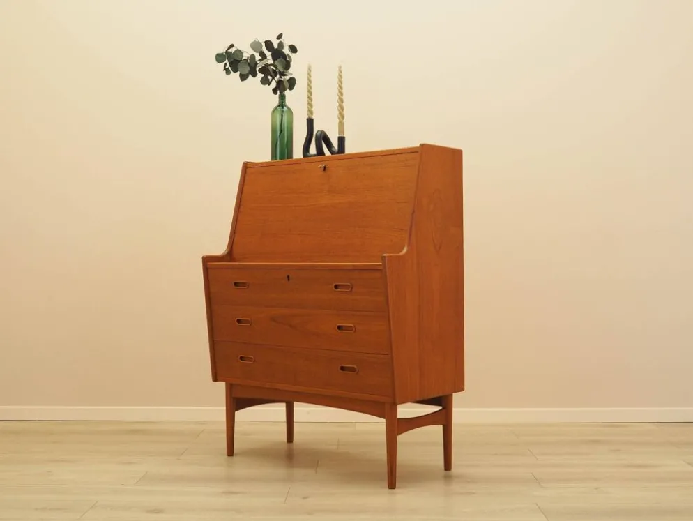Secrétaire en teck, design danois, années 1960, designer : Arne Wahl Iversen, fabricant